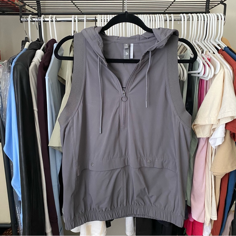 Stella McCartney x Adidas Windbreaker Running Vest with Hoodie